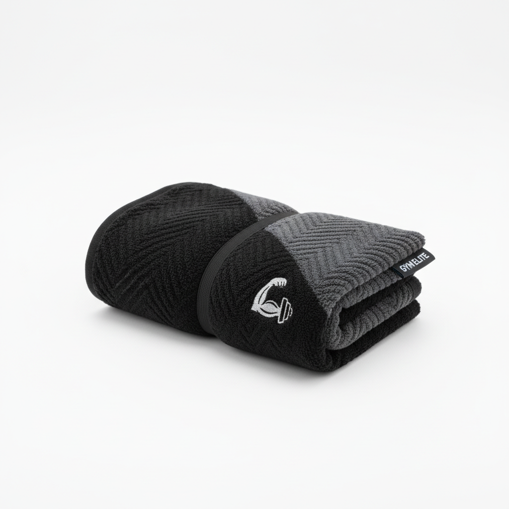 Training Towel quick-dry microfibre black and grey