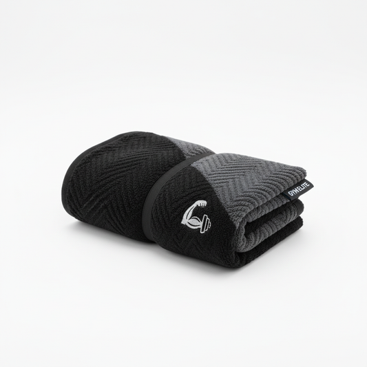 Training Towel quick-dry microfibre black and grey
