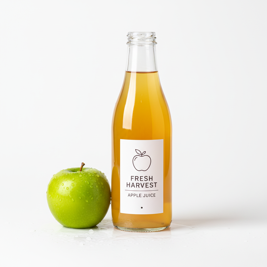 Apple Juice bottle with fresh apple